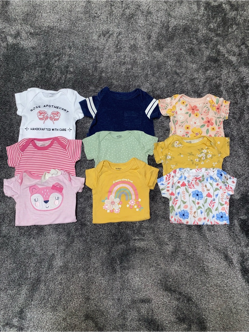Baby Girl 0-3M Onesie Bundle 9pc | Cute Newborn Basics | Everyday Essentials